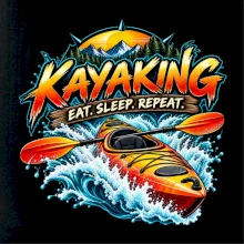 Kajak v divoké vodě eat sleep repeat