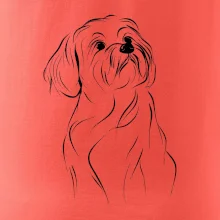 Lhasa Apso černý nákres slabé linky