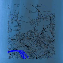 Praha 18200 - Mapa s vodními toky