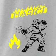 Hasič stojící - nápis hasiči - Velký nápis  na zádech