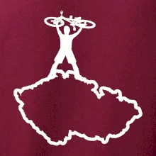 Mapa ČR - cyklista na prsou