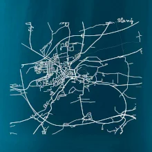 Mapy měst černobílé Slaný