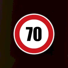 Dopravní značka - omezení rychlosti 70
