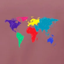 Světové kontinenty bez názvů - barevné