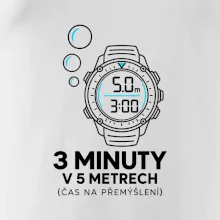 Bezpečnostní zastávka 3 minuty v 5 metrech s potápěčskými hodinkami