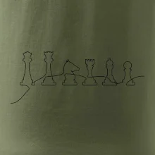 Šachové figurky v řadě - obrys