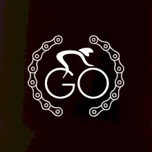 Logo cyklisty a řetěz