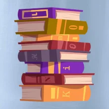 Knihomol stojící knihy