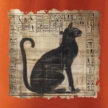 Egyptské hieroglyfy kočka