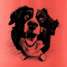 Černobílá karikatura Bernský salašnický pes