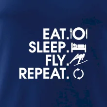 Eat sleep fly repeat - skoky na lyžích