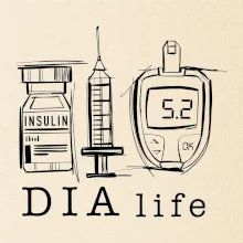 D I A life - kreslený insulin injekce a glukometr