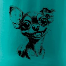 Černobílá karikatura čivava