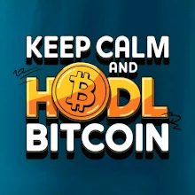 3D nápis Keep Calm and HODL Bitcoin