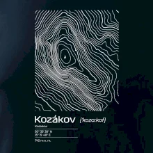Kozákov - vrstevnice v obdélníku