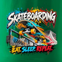 Skateboard ve street stylu eat sleep repeat