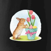 Velikonoční zajíček tulipány