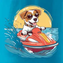 Jack russell teriér na vodním skútru