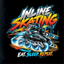 Kolečkové brusle v pohybu eat sleep repeat