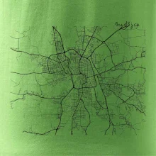 Mapy měst černobílé Budějce