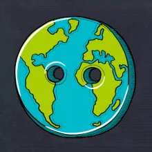 Planeta země knoflík (Pecka design)