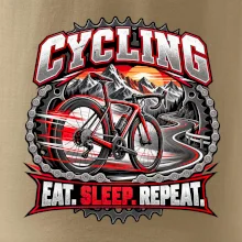 Cyklistické kolo mezi horami eat sleep repeat
