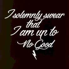 I solemnly swear that I'm up to no good