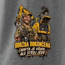 Údržba bagru dokončena nafta je všude