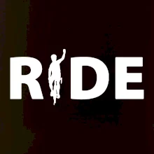 Ride - nápis s cyklistou