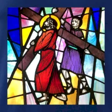 Vitráž - Ježíš a kříž