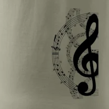 Houslový klíč a noty