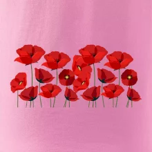 Vlčí mák v řadě