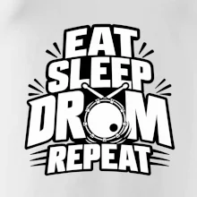 Eat sleep drum repeat - minimalistický bubenický slogan