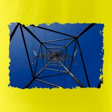 Stožár vysokého napětí zespodu