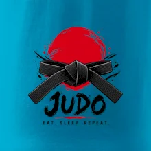 Judo černý pás a červené slunce eat sleep repeat