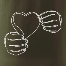 Ruka držící srdce  jedním tahem