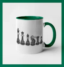 Šachové figurky v řadě - kreslené