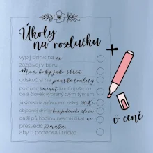 Triko na rozlučku s úkoly pro nevěstu - lineární Triko na rozlučku s úkoly pro nevěstu - lineární