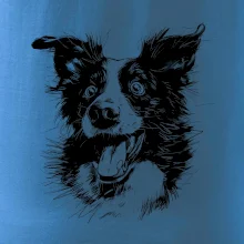 Černobílá karikatura Border kolie