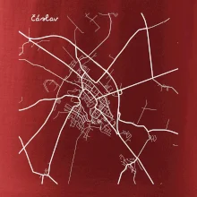 Černobílá mapa Čáslav