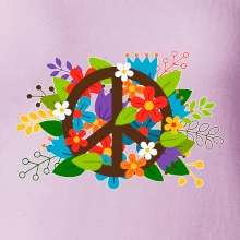 Peace symbol prorostlý květinami