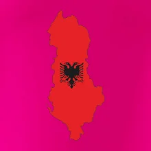 Albánie mapa a znak
