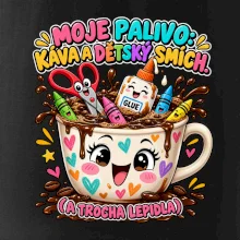 Moje palivo káva dětský smích a lepidlo