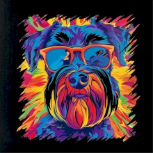 Knírač barevný styl 70s