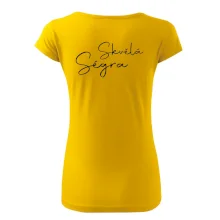 Skvělá ségra - nápis na zádech