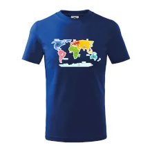 Světové kontinenty s názvy a zvířátky