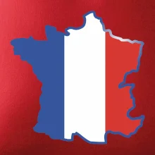 Francouzská vlajka mapa obrys