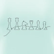 Šachové figurky v řadě - obrys