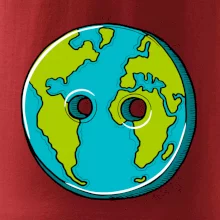 Planeta země knoflík (Pecka design)