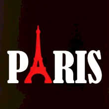 Paris nápis Eiffelova věž